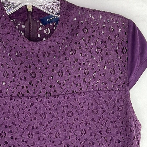 COPY - Tommy Hilfiger Dark Purple Lace Front & Back Yoke Top - Picture 1 of 7
